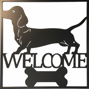 40 Cm Welcome Dachshund Wall Art