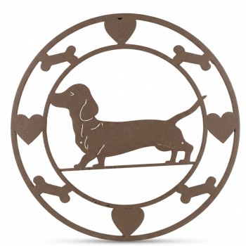 ROUND DACHSHUND WALL ART