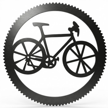 BIKE AND COG ROUND WALL ART