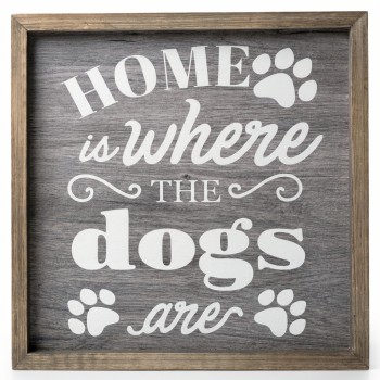 HOME IS WHERE THE DOGS ARE WALL ART