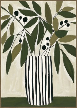 ABSTRACT OLIVES IN VASE ARTWORK