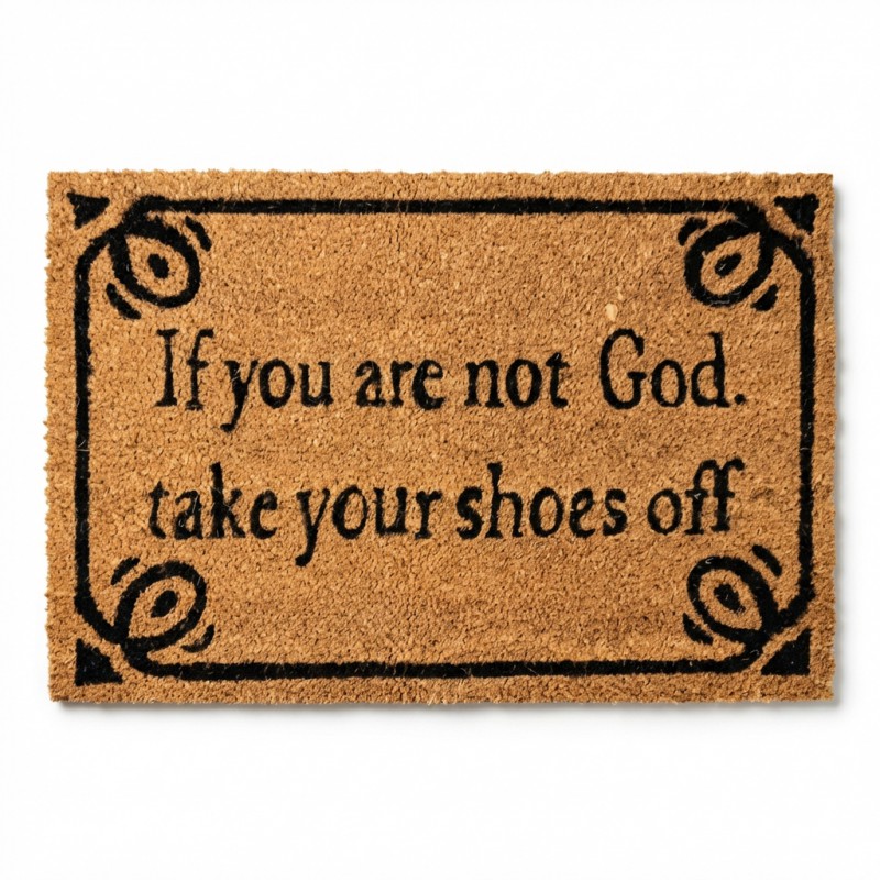 IF YOU ARE NOT GOD  TAKE YOUR SHOES OFF DOORMAT - Image 1
