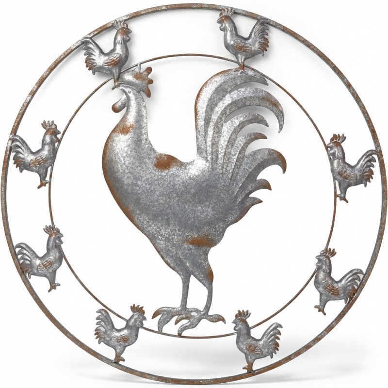 60cm Rooster Wall Art - Image 1