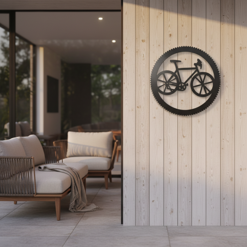 BIKE AND COG ROUND WALL ART - Image 7