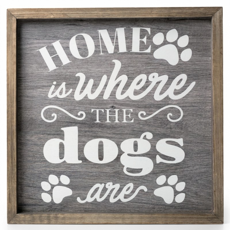 HOME IS WHERE THE DOGS ARE WALL ART - Image 1