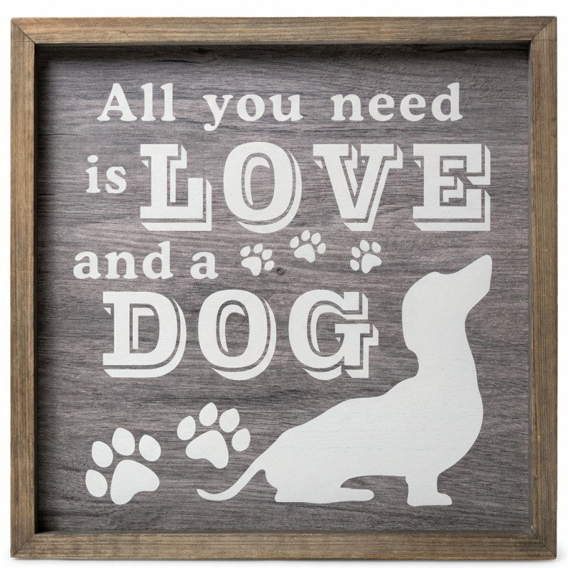ALL YOU NEED IS LOVE AND A DOG WALL ART - Image 1