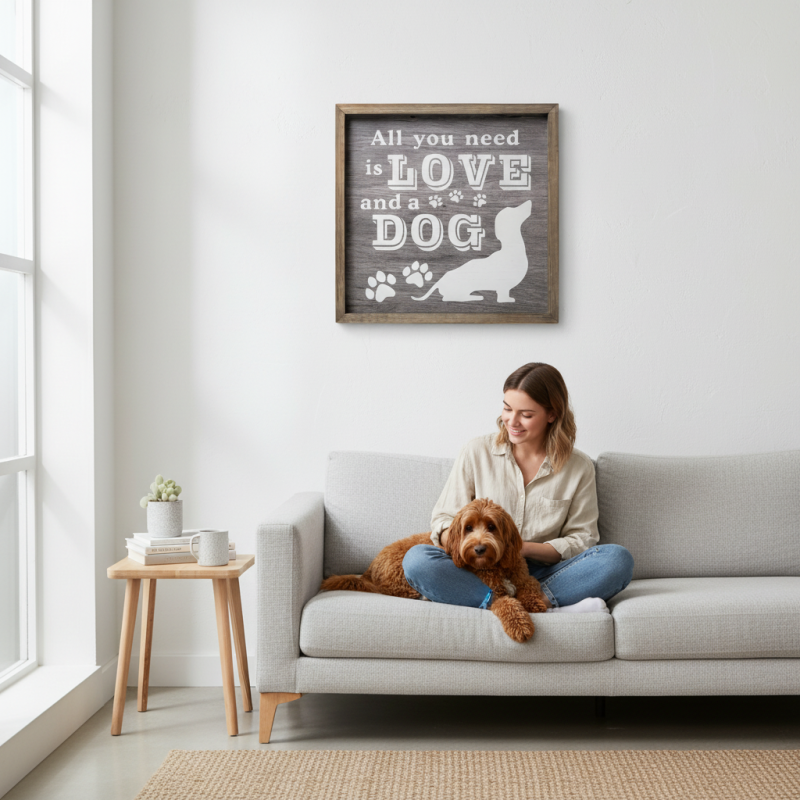 ALL YOU NEED IS LOVE AND A DOG WALL ART - Image 7