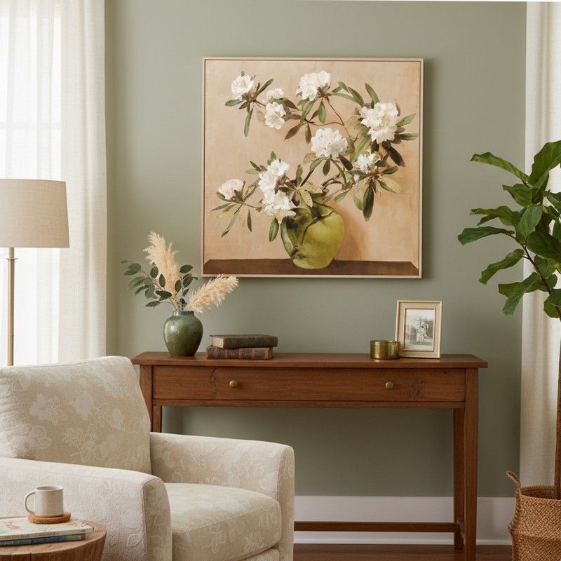NEUTRAL FLORAL VASE ARTWORK - Image 5