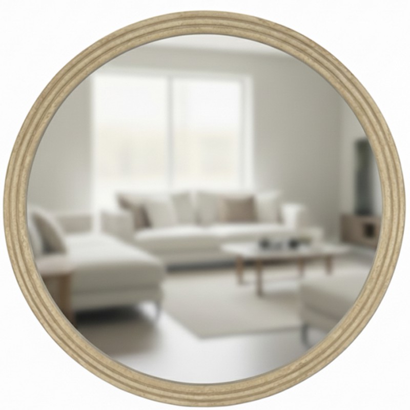 Travertine Look Round Mirror - Image 1
